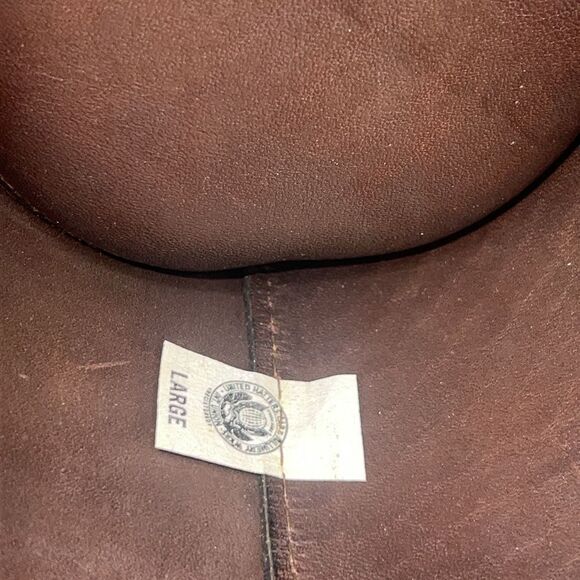 HENSCHEL Brown Suede Leather Walker Cowboy Hat-L - Picture 8 of 8